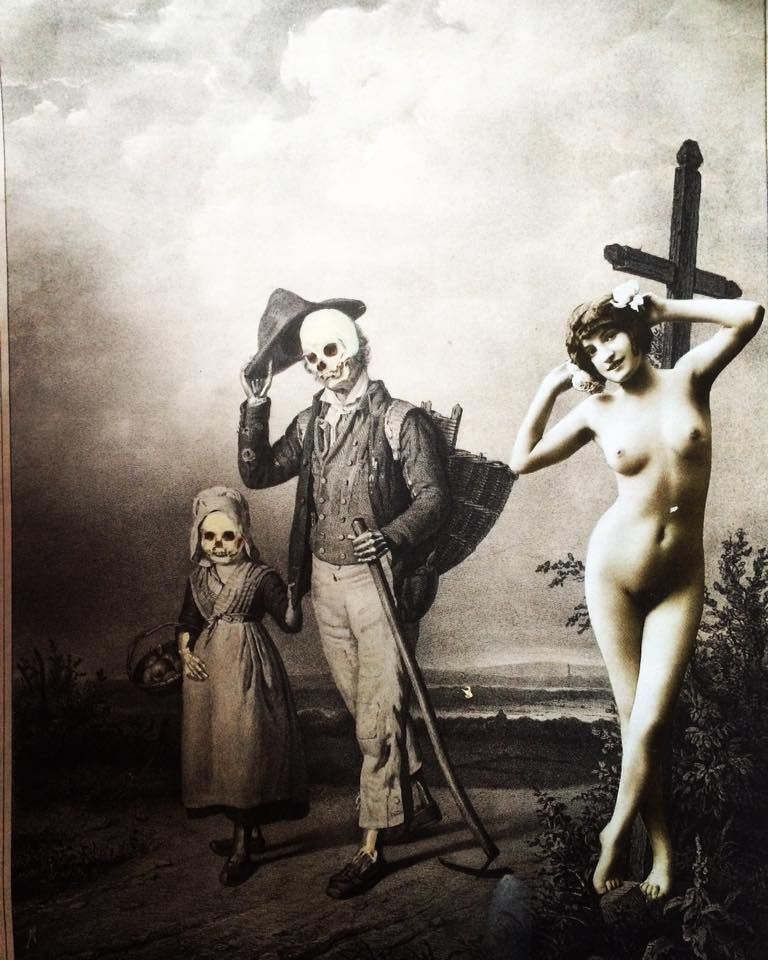 Over My Dead Body Oil And Collage On Lithograph 2018