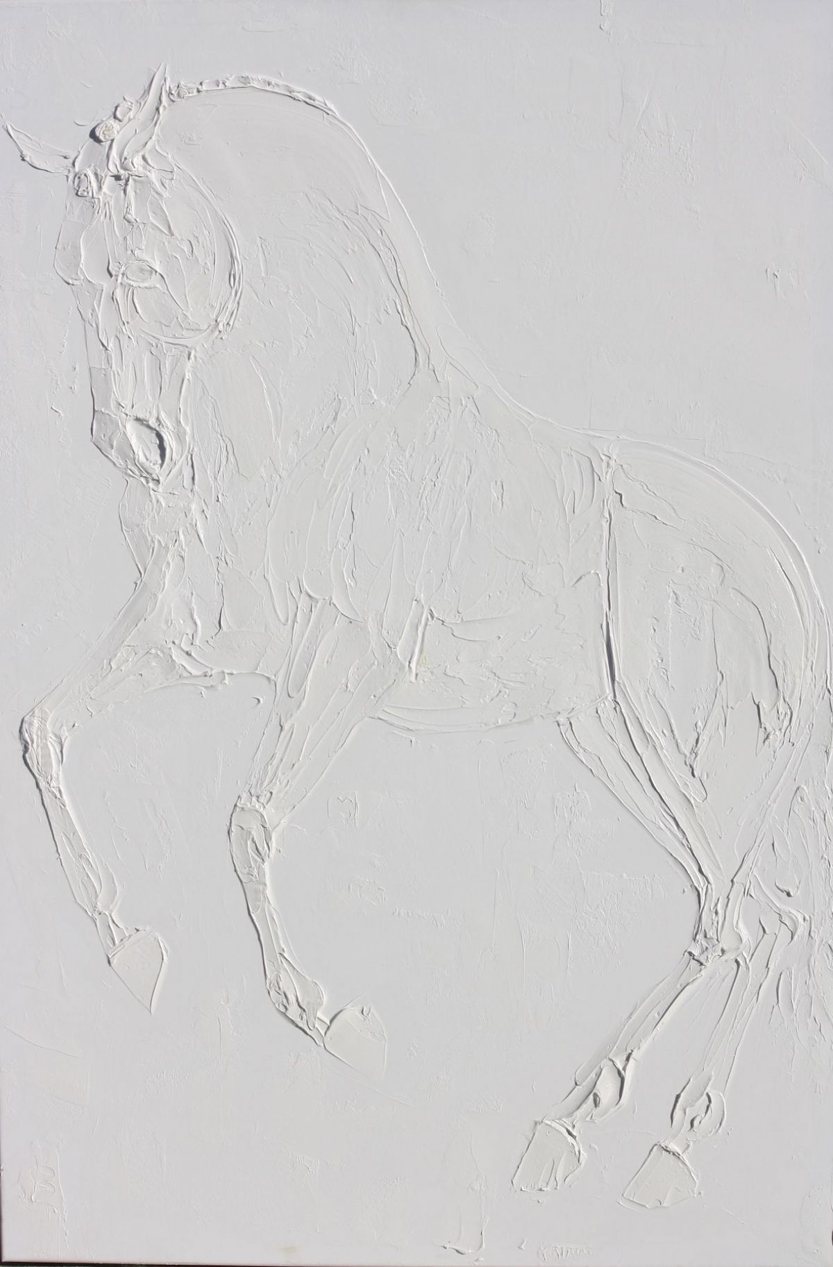 Pirouette 90 Cm X 120 Cm Sculpted Titanium White Oil Paint On Canvas 2017