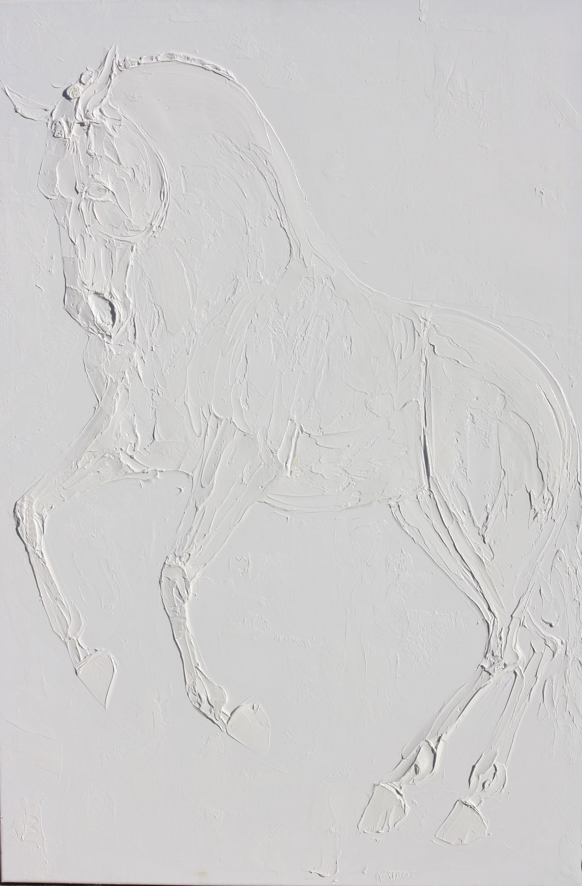 Pirouette 90 Cm X 120 Cm Sculpted Titanium White Oil Paint On Canvas 2017