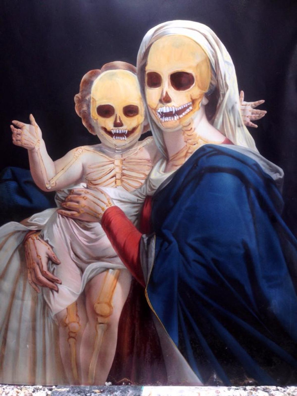 The Beginning Of The Vampires Oil On Lithograph 2017